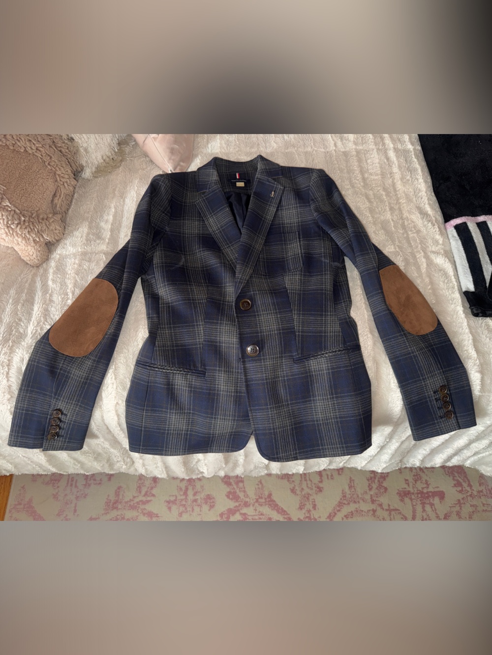 Tommy Hilfiger Navy Plaid Sport Coat